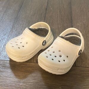 CROCS Kids size 5C. Classic White Sandals. Preowned.